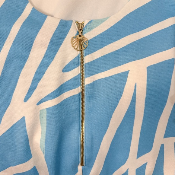 Lilly Pulitzer white blue and coral shell dress - Picture 6 of 7